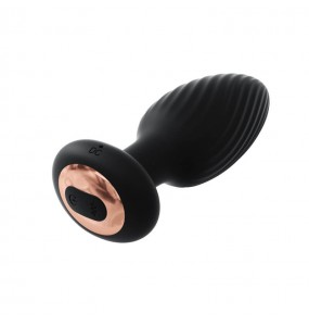 MizzZee - Rotating Vibrating Anal Butt Plug Wireless Remote (Chargeable - Black)